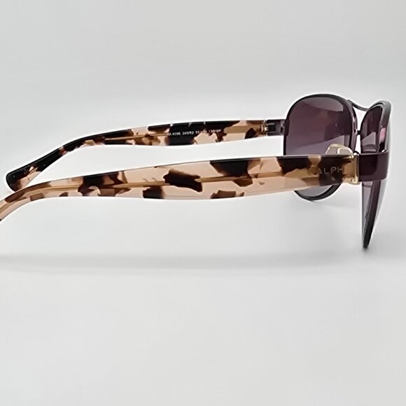 Ralph Lauren RA4096 249/62 Rose Tortoise Polarized Purple Len Aviator Sunglasses - Picture 6 of 16